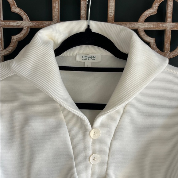 Haven Well Within NWOT Women's Off-White Button-Up Tunic - Picture 5 of 11